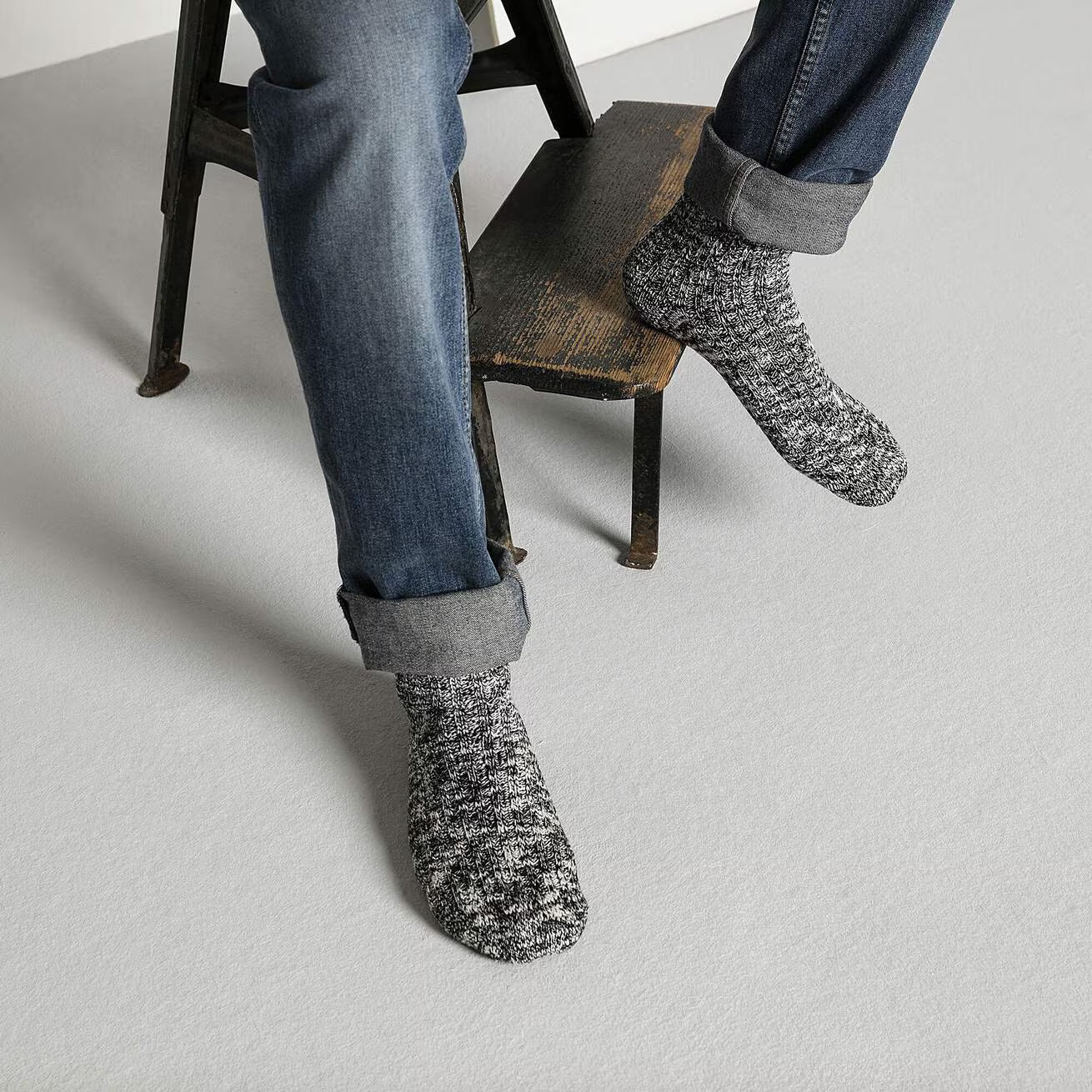 Birkenstock Cotton Socks Slub Blue/White