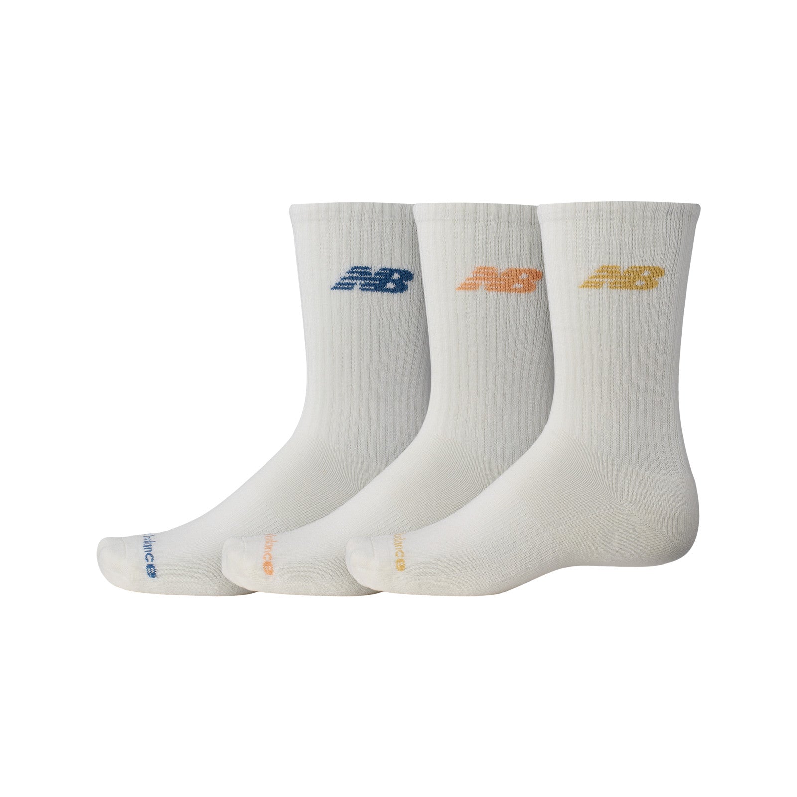 New Balance Everyday Crew Socks White Multi 3 Pack - ADV Store