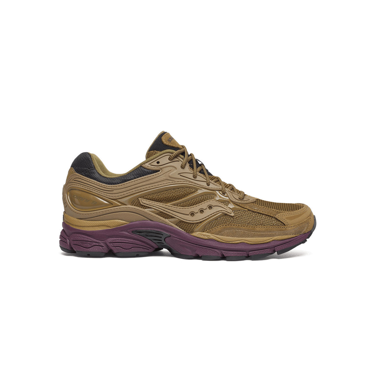 Saucony ProGrid Omni 9 Brown/Wine – vaizdas iš šono
