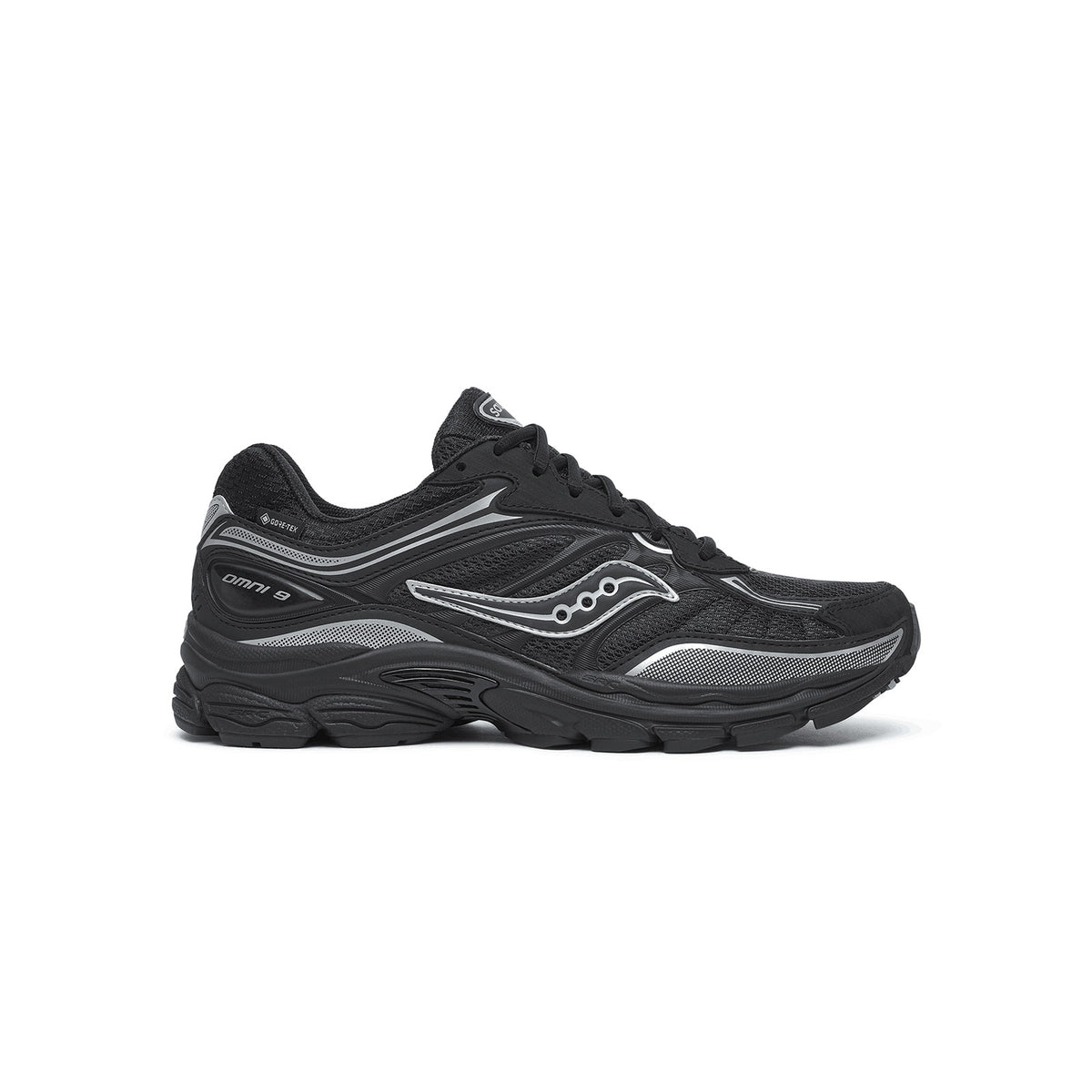 Saucony ProGrid Omni 9 GTX Black/Silver – vaizdas iš šono
