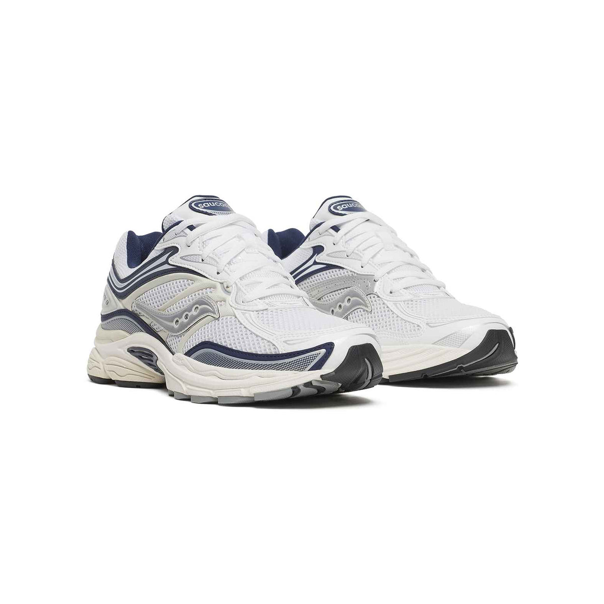 Saucony ProGrid Omni 9 White/Navy – vaizdas iš trijų ketvirčių