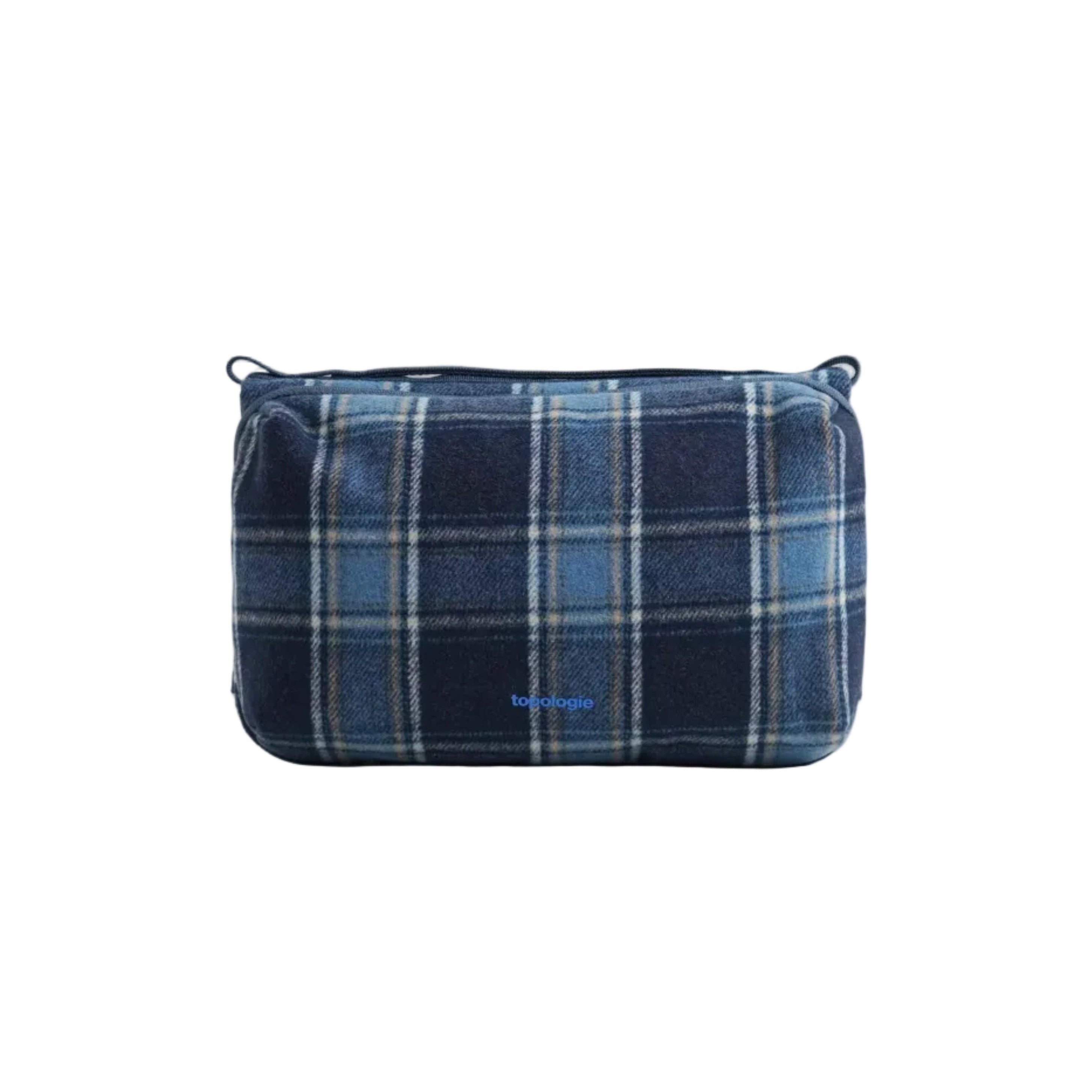 Topologie Bag Bottle Sacoche Large Blue Check Wool - ADV Store