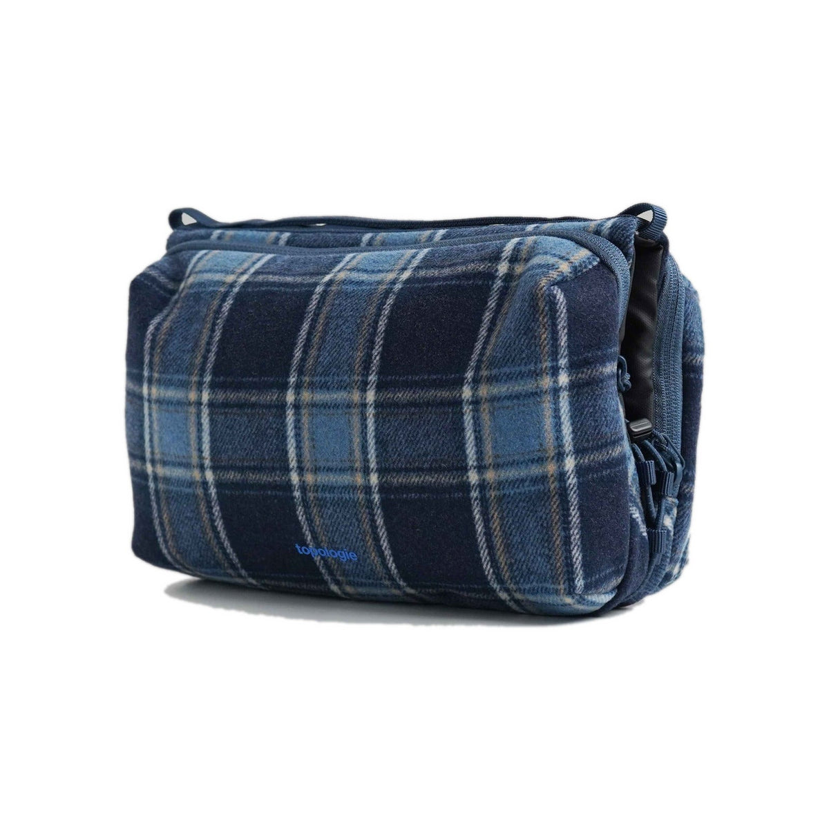 Topologie Bag Bottle Sacoche Large Blue Check Wool - ADV Store