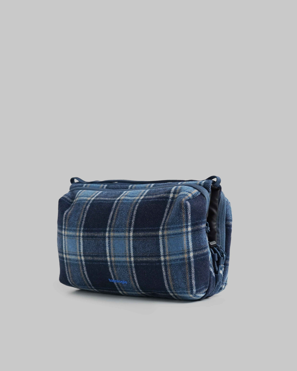Topologie Bag Bottle Sacoche Large Blue Check Wool - ADV Store