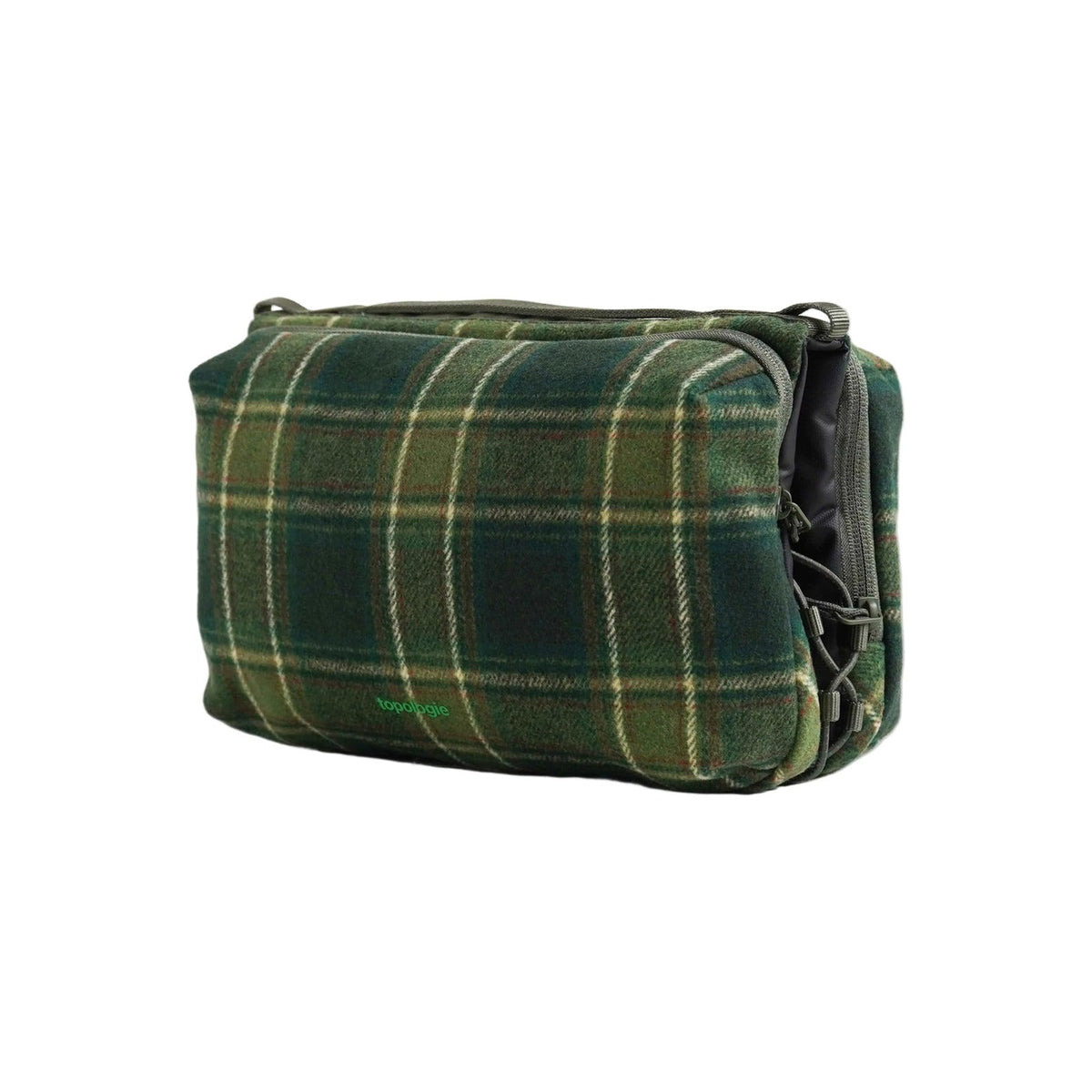 Topologie Bag Bottle Sacoche Large Green Check Wool - ADV Store