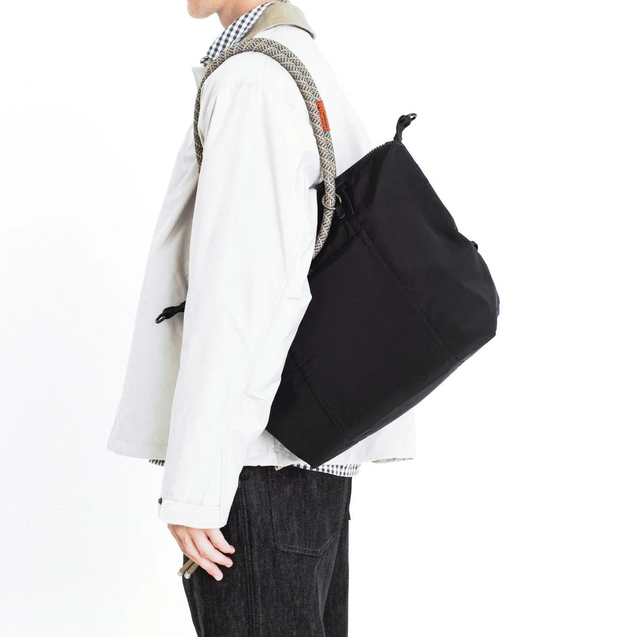 Topologie Bag Explorer Tote - Medium Black Tech Sateen - ADV Store