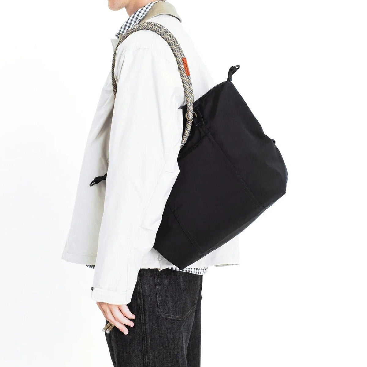 Topologie Bag Explorer Tote - Medium Black Tech Sateen - ADV Store